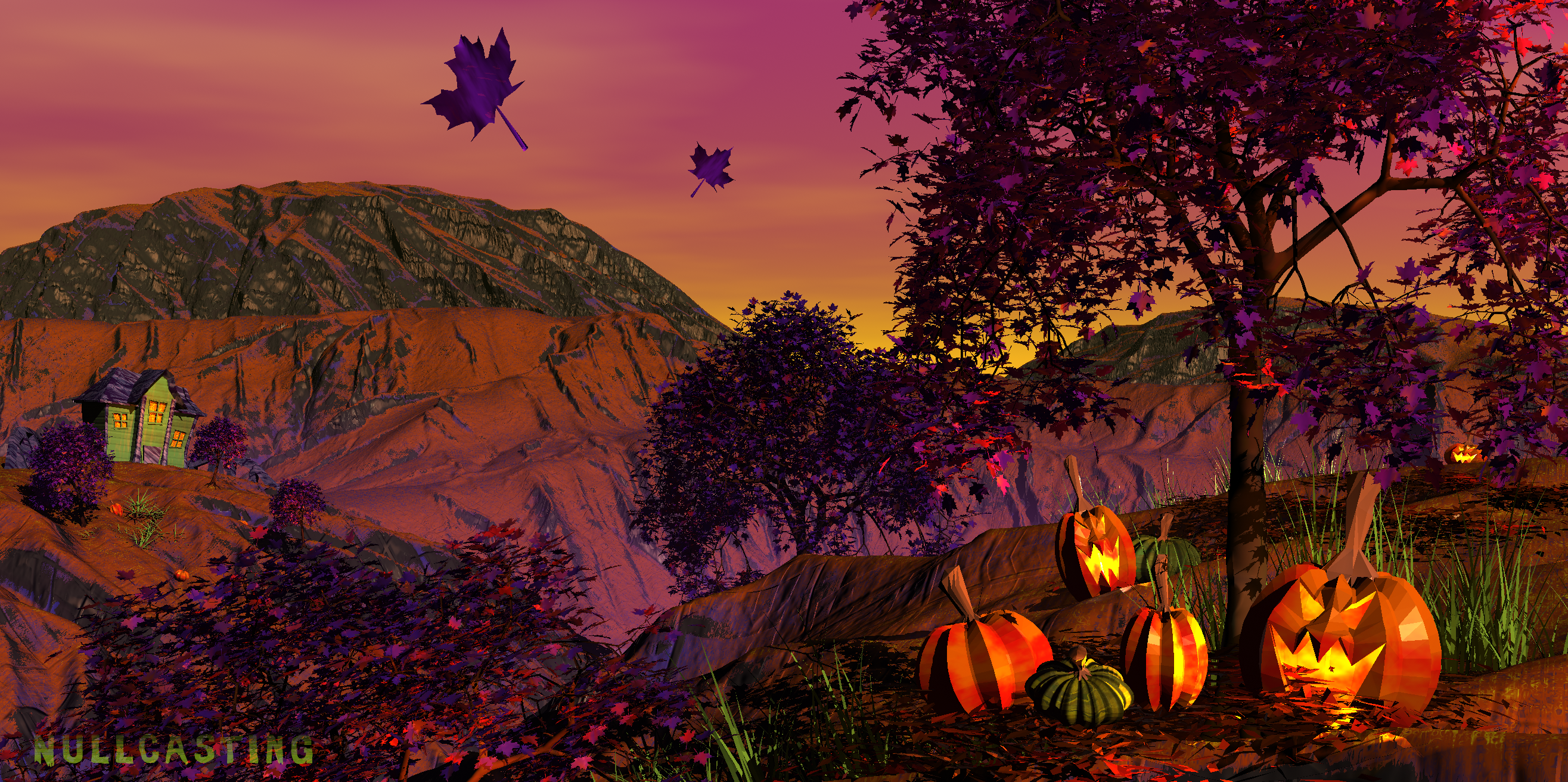 made a halloween themed retro wallpaper last night