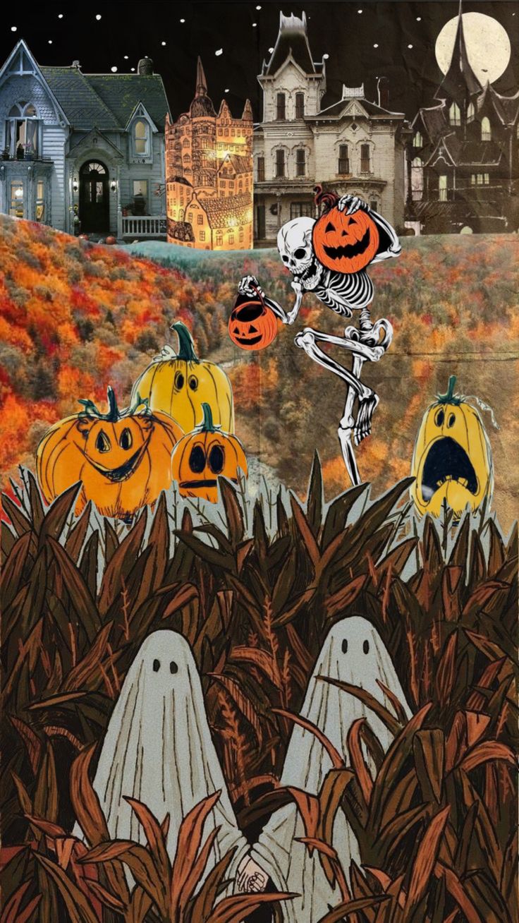 Vintage halloween art, Halloween wallpaper background, Halloween artwork