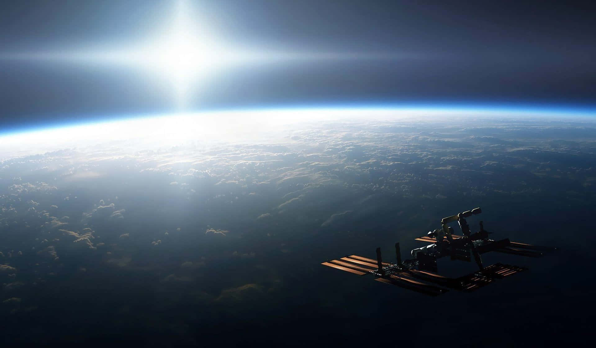 Download International Space Station in orbit around Earth Wallpaper
