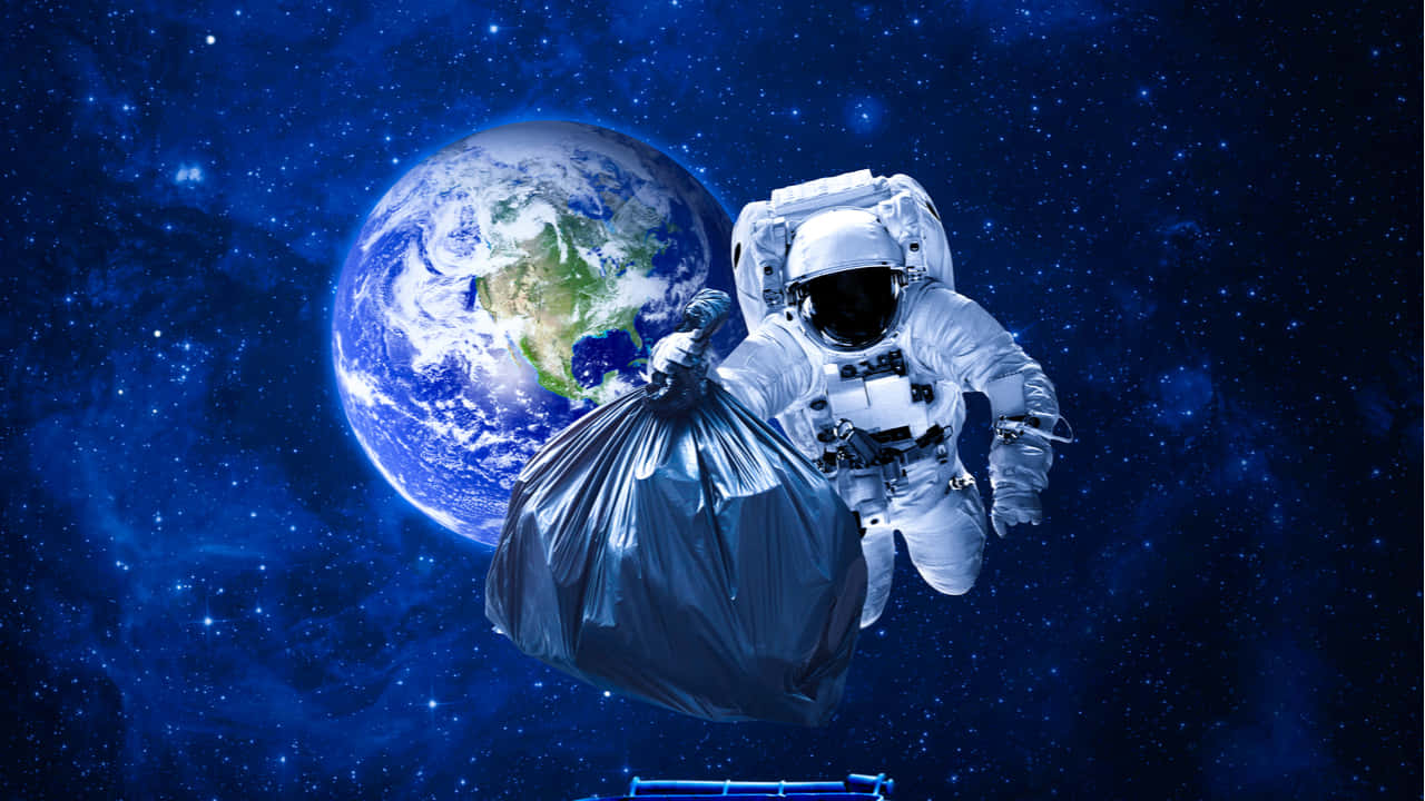 Download Space Debris Floating in Earth's Orbit Wallpaper