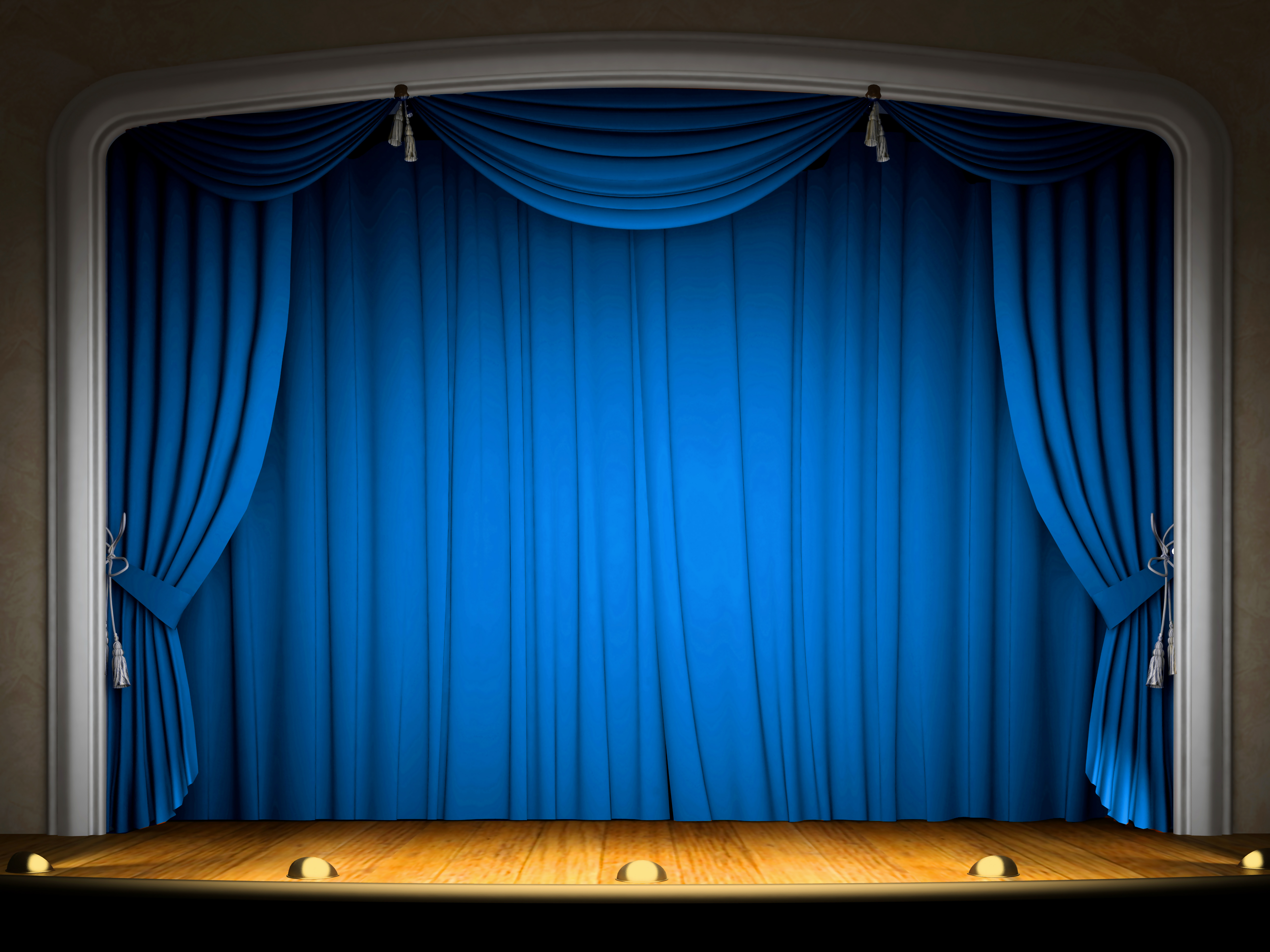 Stage with Blue Curtains Background​-Quality Free Image and Transparent PNG Clipart