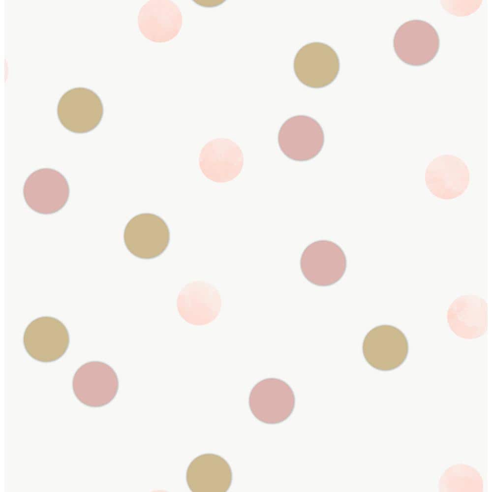 Superfresco Easy Dotty Polka Pink and Gold Wallpaper 108565 Home Depot