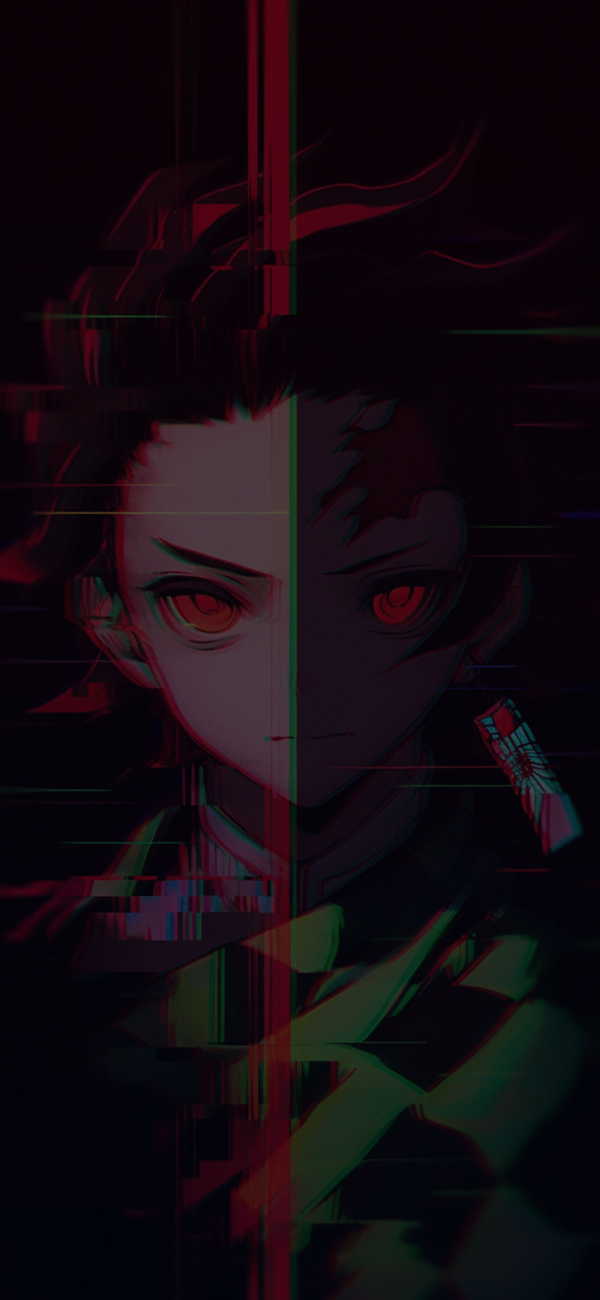 Tanjiro Kamado Glitch Art Wallpaper Slayer Wallpaper