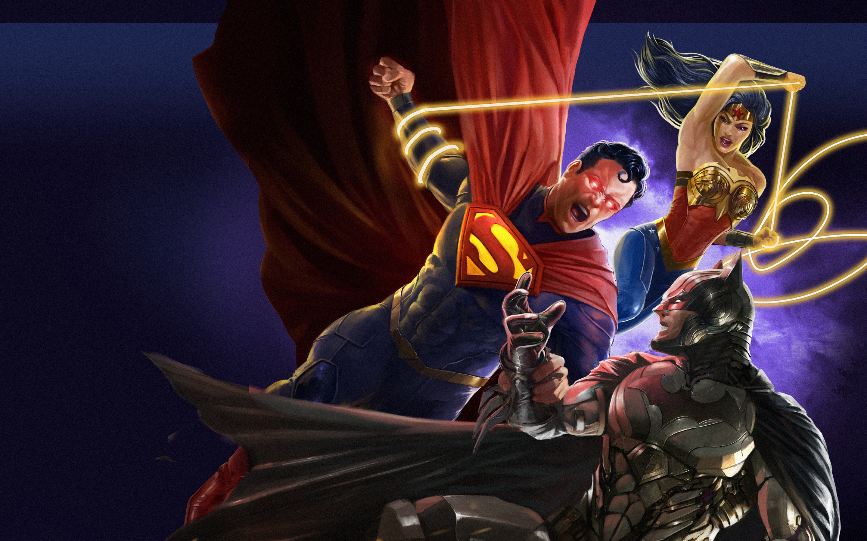 Injustice Wallpaper 4K, Superman, Batman, Wonder Woman