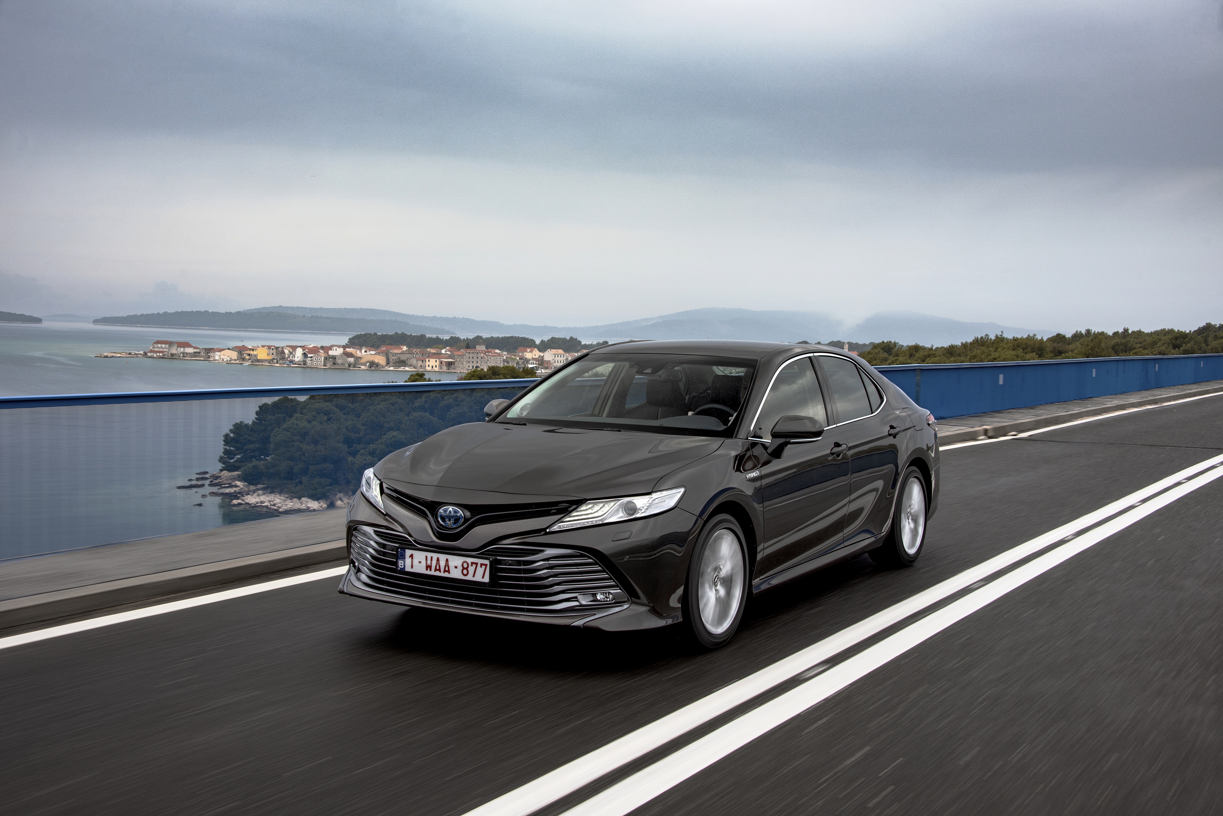 Download Black Car Compact Car Car Toyota Vehicle Toyota Camry 4k Ultra HD Wallpaper