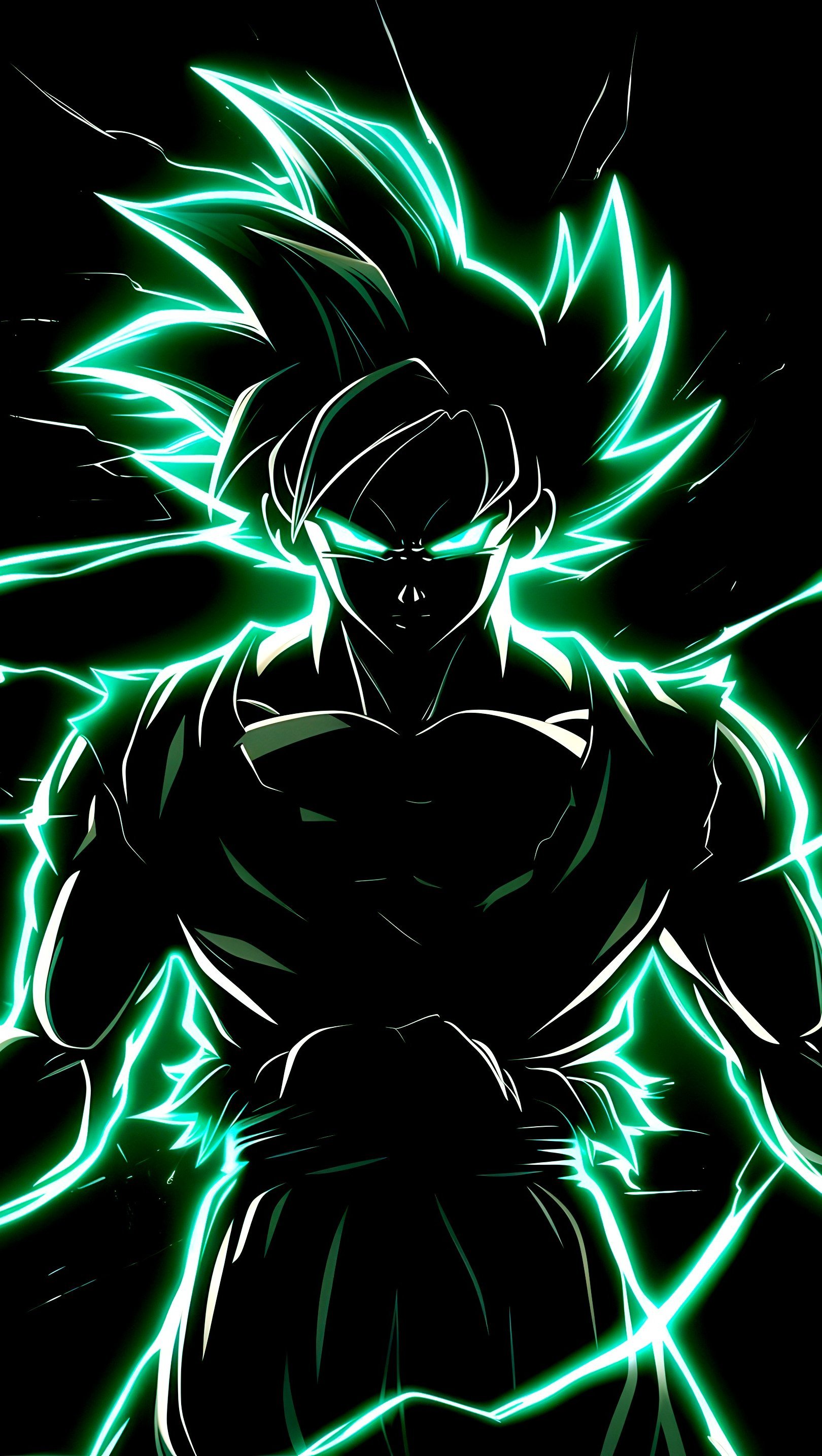 Goku with green aura Anime Wallpaper 5k for iPhone and Mobile Phone