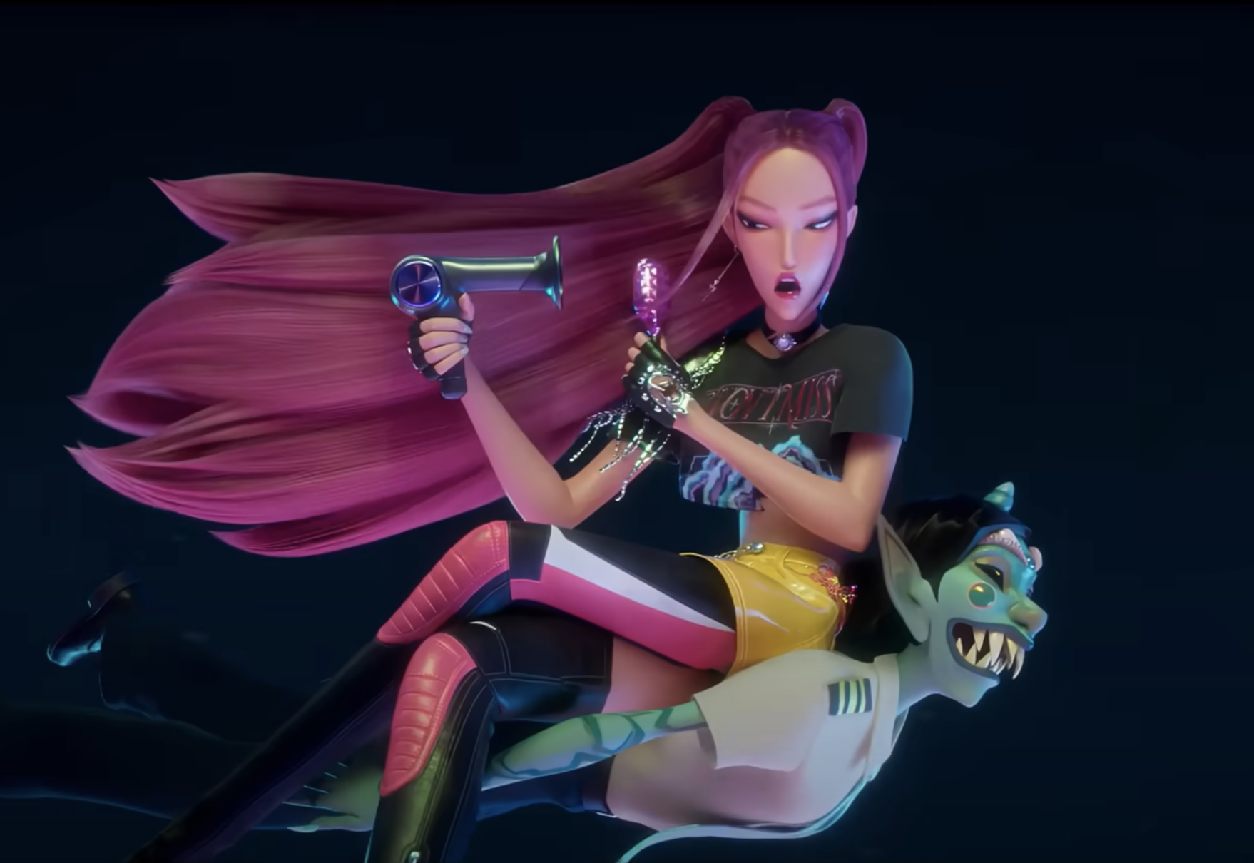 Huntrix (Rumi, Mira, Zoey) from KPop Demon Hunters