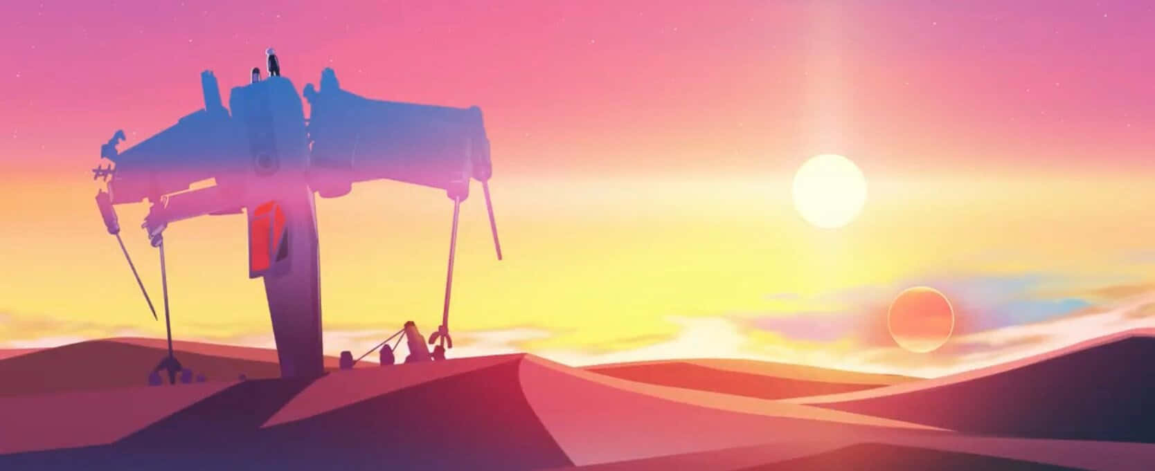 Download Star Wars Visions Spaceship On The Desert Wallpaper