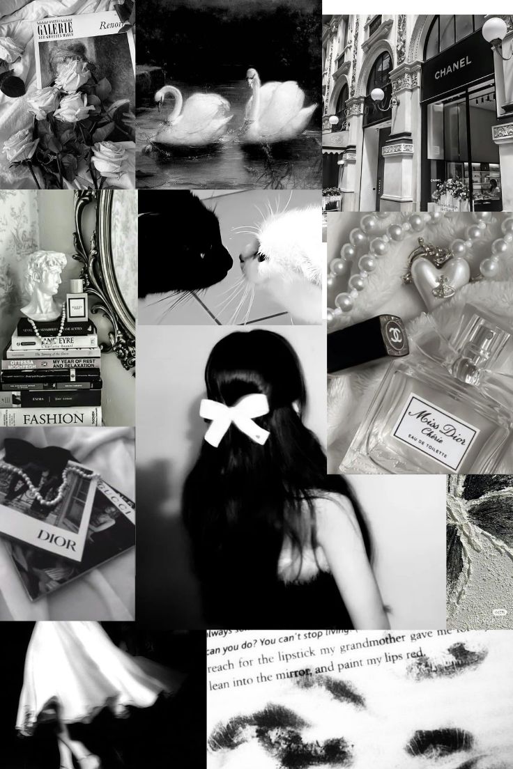 coquette aesthetic picture black and white