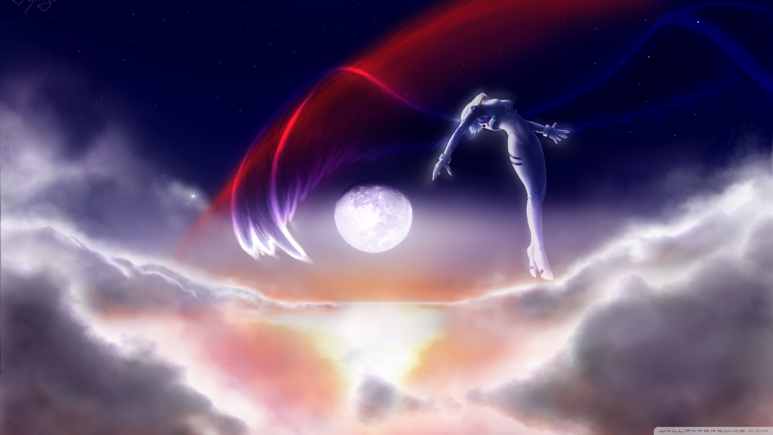 Neon Genesis Evangelion Clouds 4K UHD Wallpaper for UltraHD Desktop and TV, Dual Monitor, Smartphone and Tablet Devices