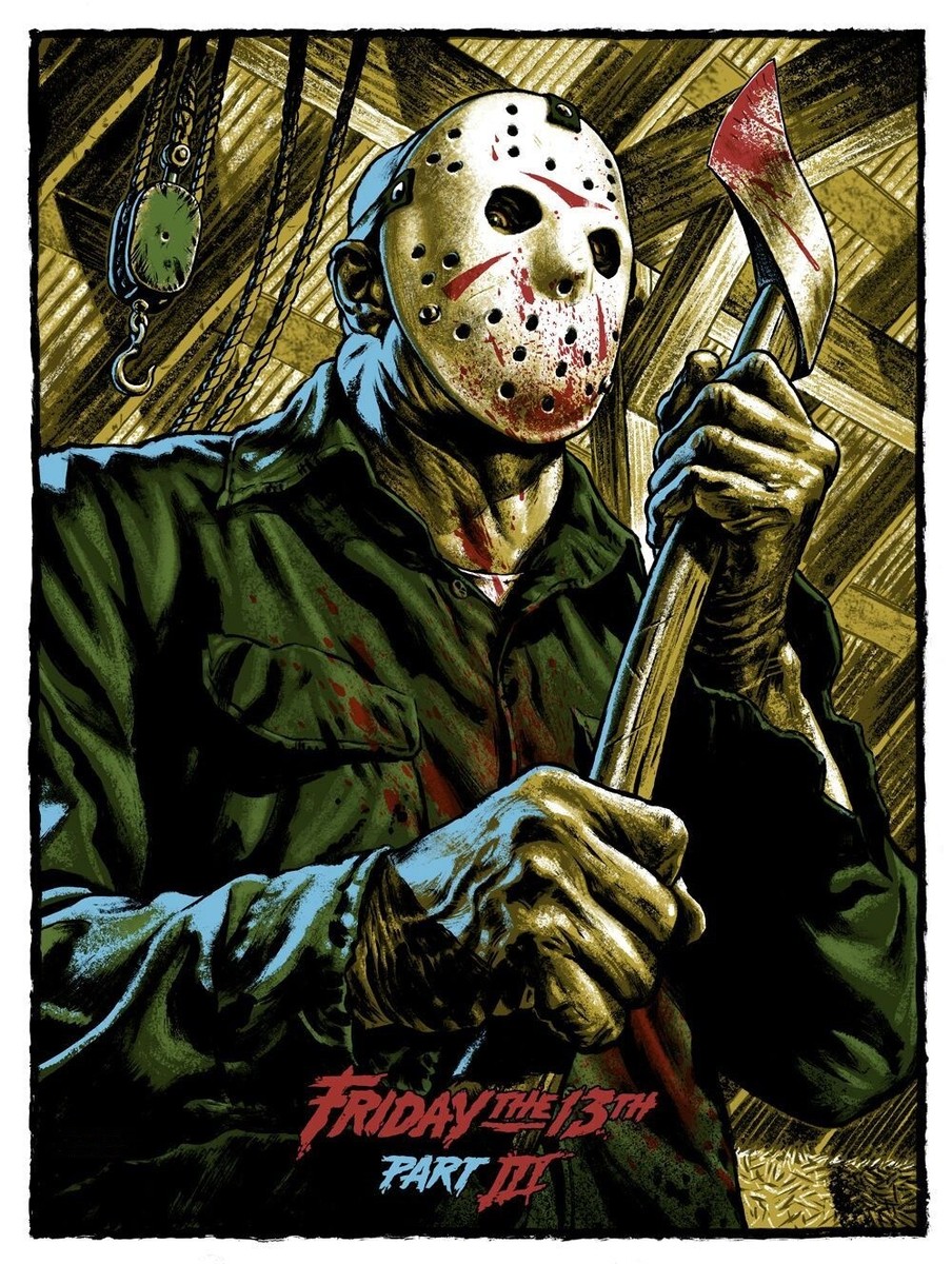 Friday The 13th Part III Jason Voorhees Camp Crystal Lake Print