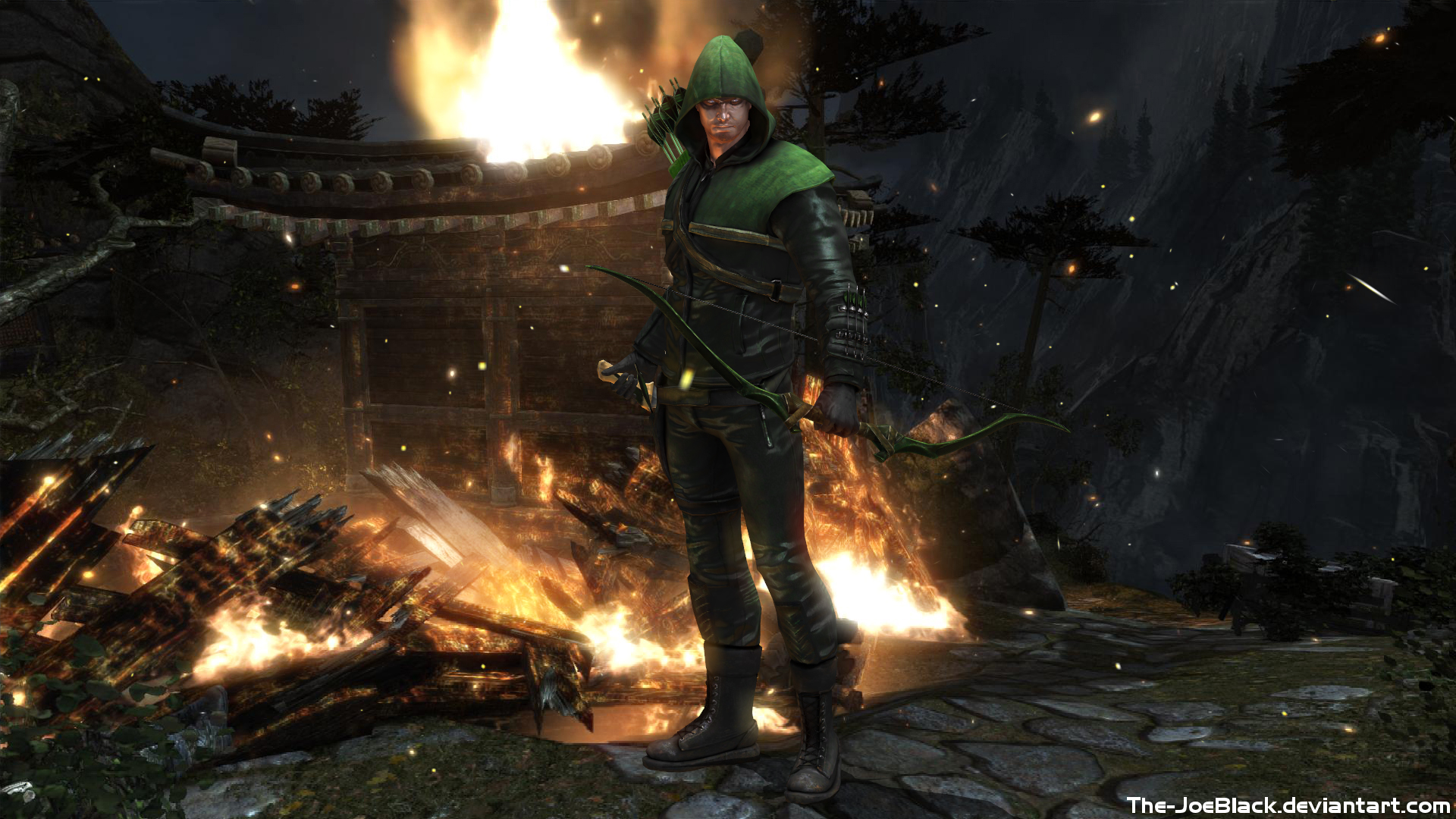 Green Arrow Strikes: Injustice HD Wallpaper from Arrow TV Show