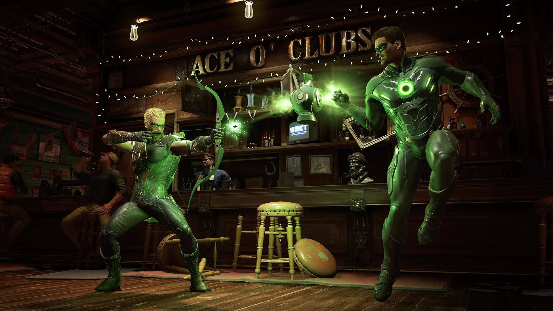 Download Green Lantern Fights Green Arrow Wallpaper