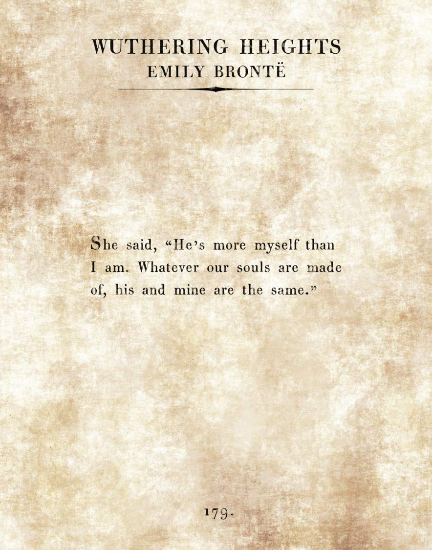 Emily Bronte Wuthering Heights Our Souls 11 X 14 Unframed