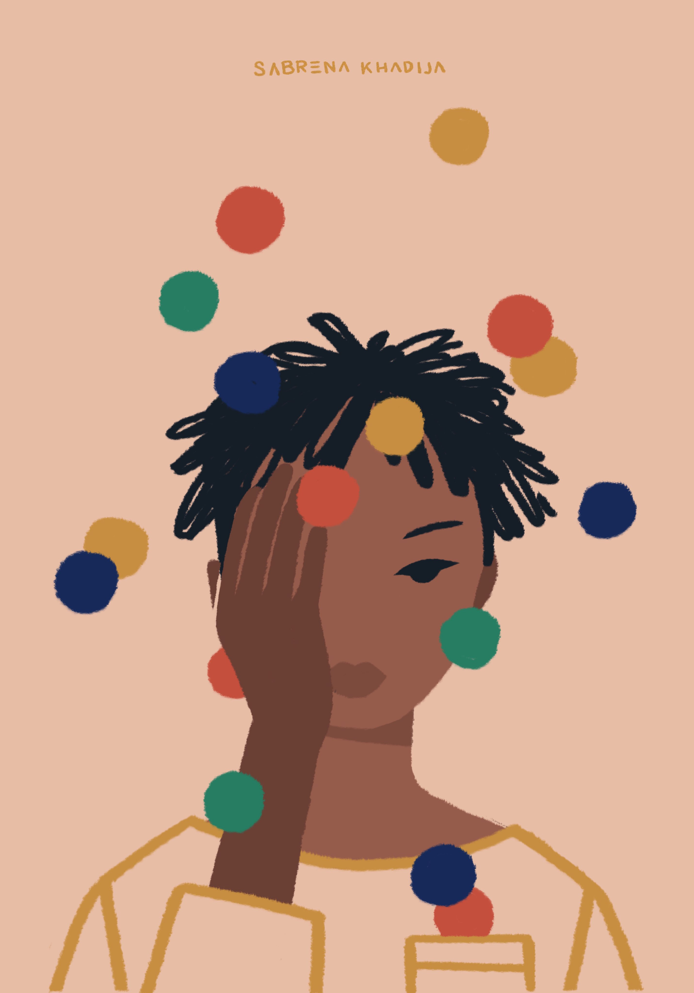 Procreate shapes with fun texture are the focus of Sabrena Khadija's work. Take a look at her bold, contrasting colours and we think you'll be just as charmed as