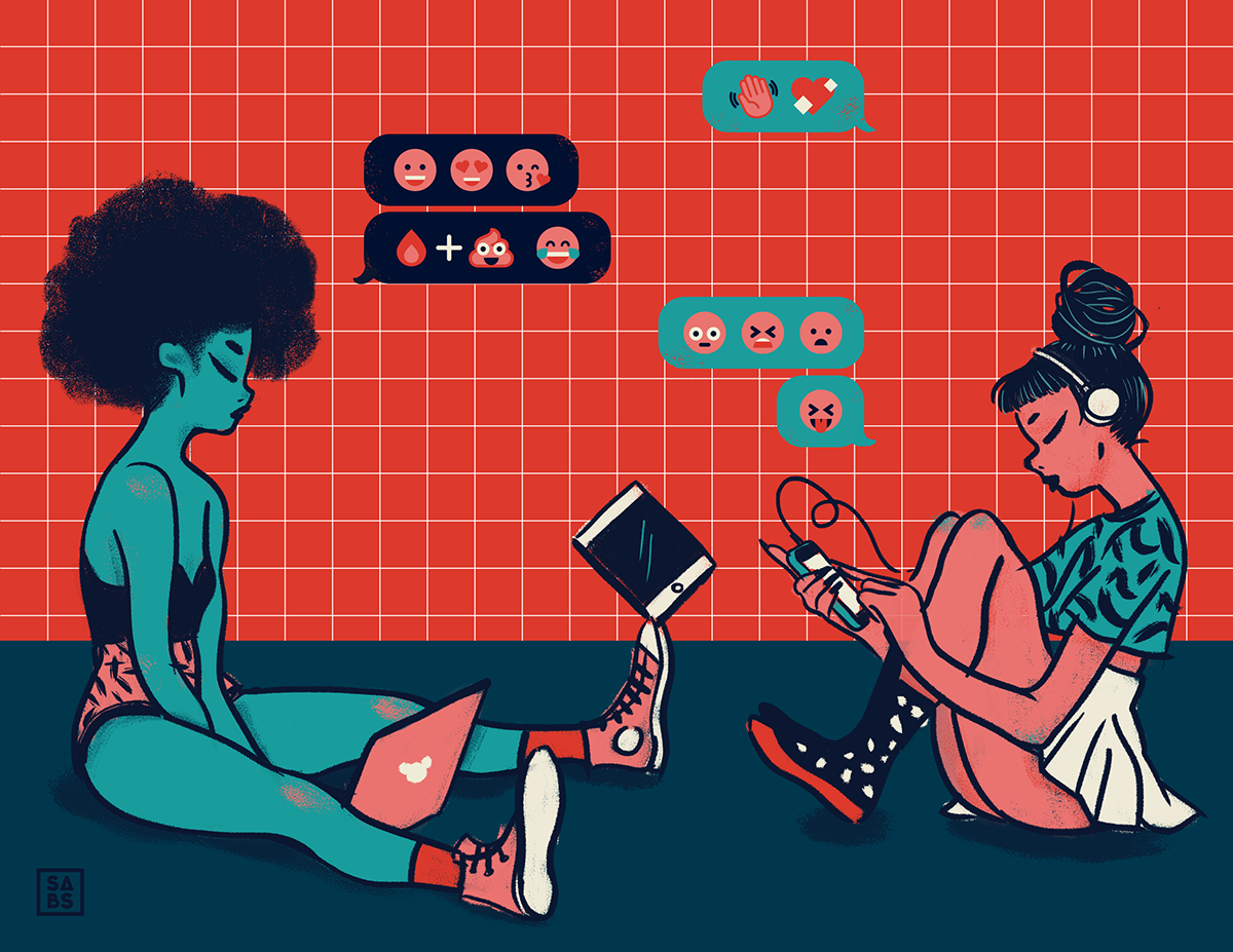 Together Alone illustration for Jen Y ZineJAN 22. Image - Behance