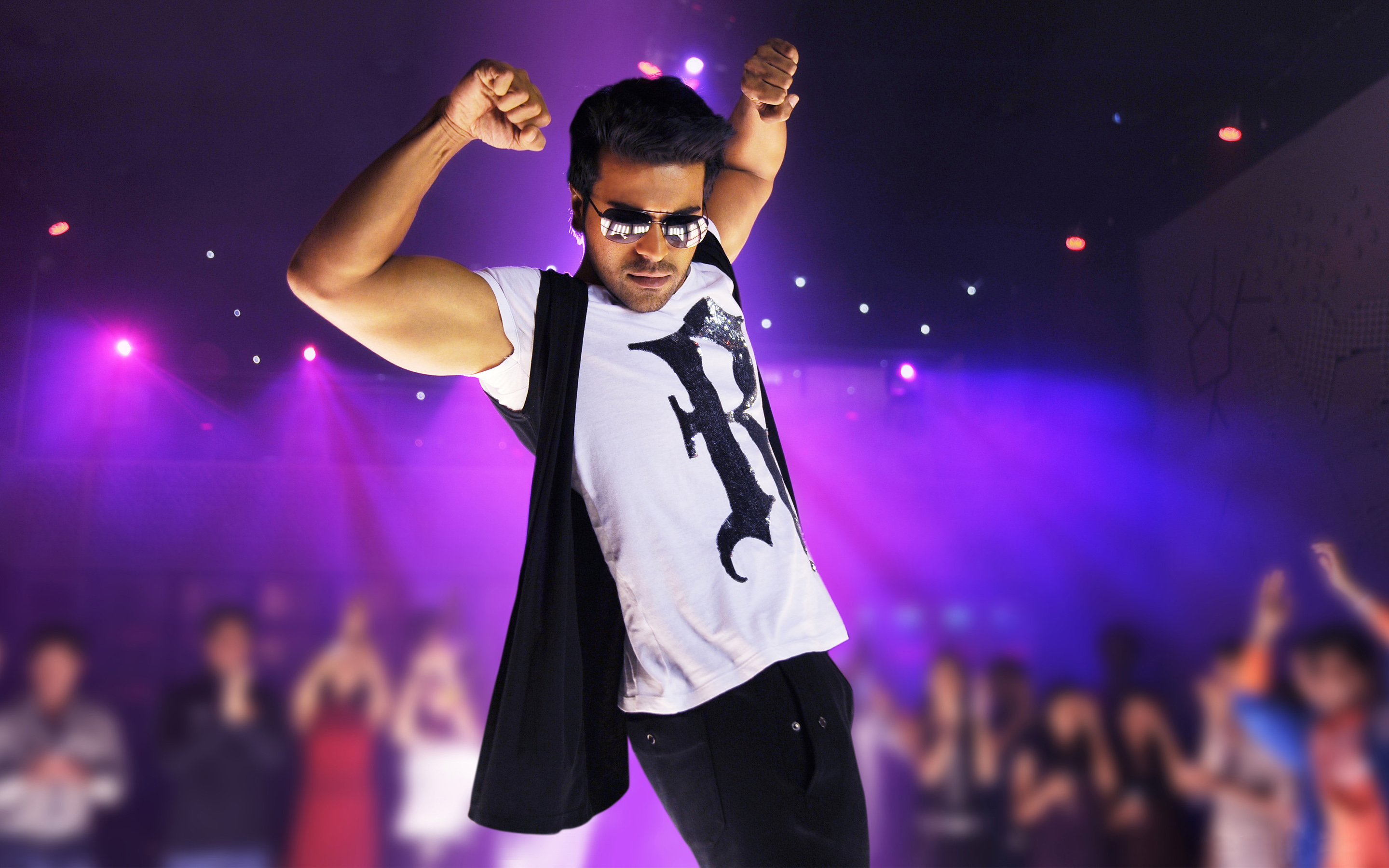 Ram Charan HD Wallpaper: Dynamic Celebrity Power Move in Spotlight