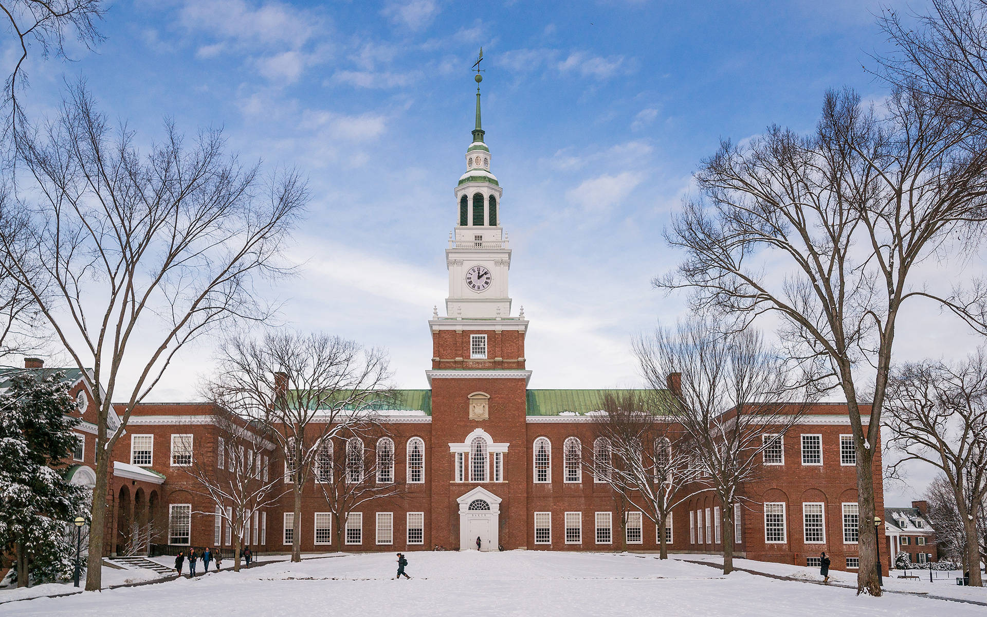 Download Winter Dartmouth College Baker Berry Library Wallpaper