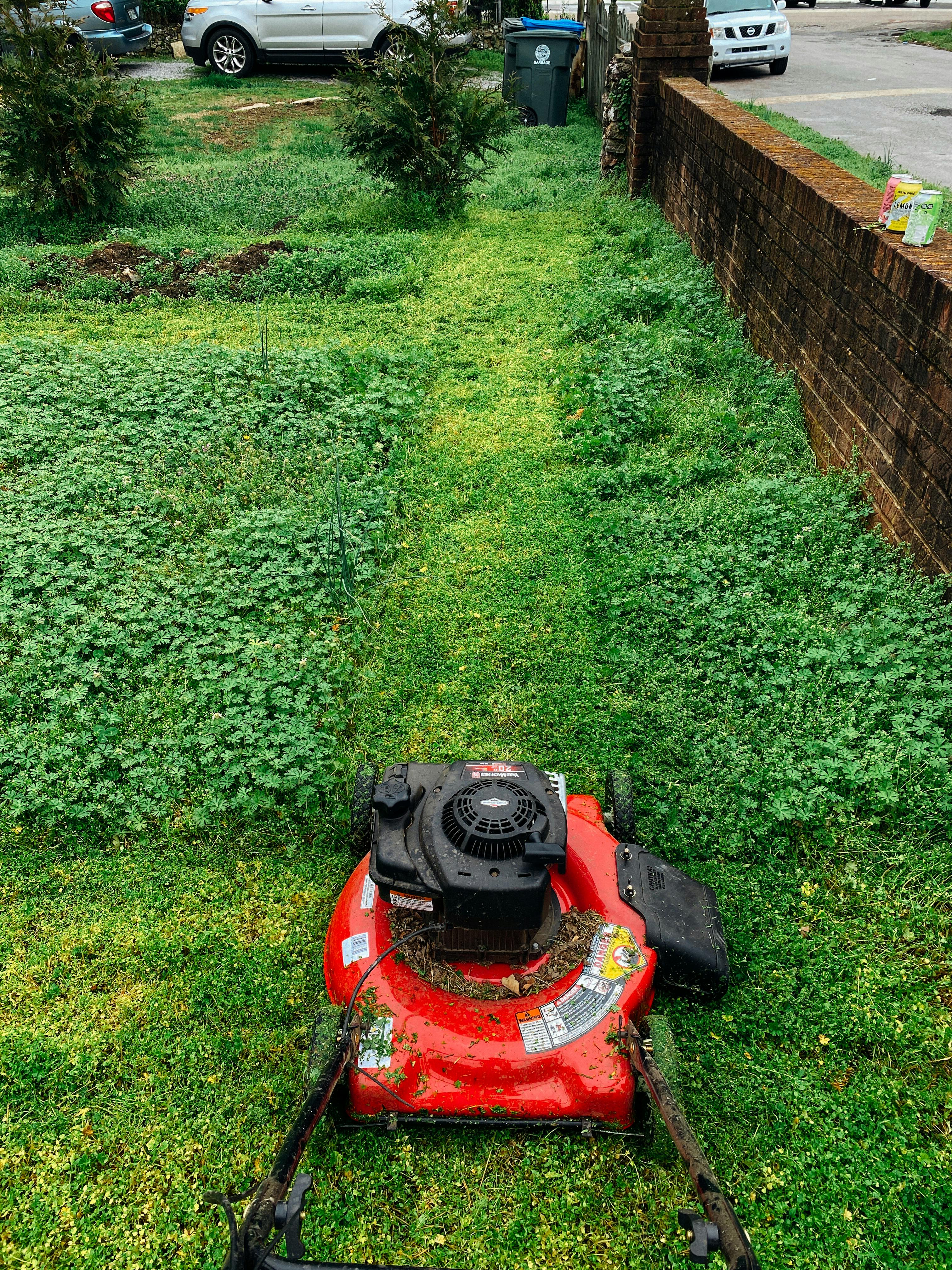 Red Lawn Mower on Grass · Free
