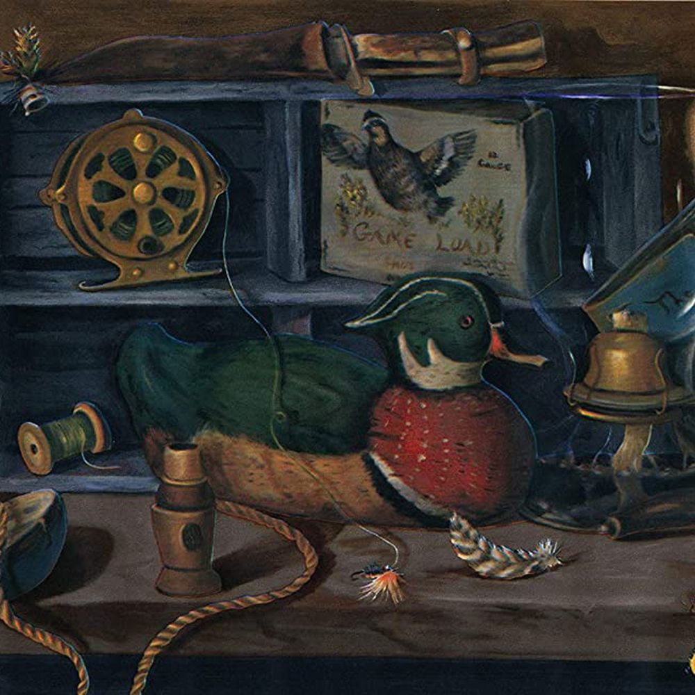 Concord Wallcoverings Antique Stuff Wallpaper Border Blue, Red, Brown, Green 10.25 Inches by 15 Feet OS0809B