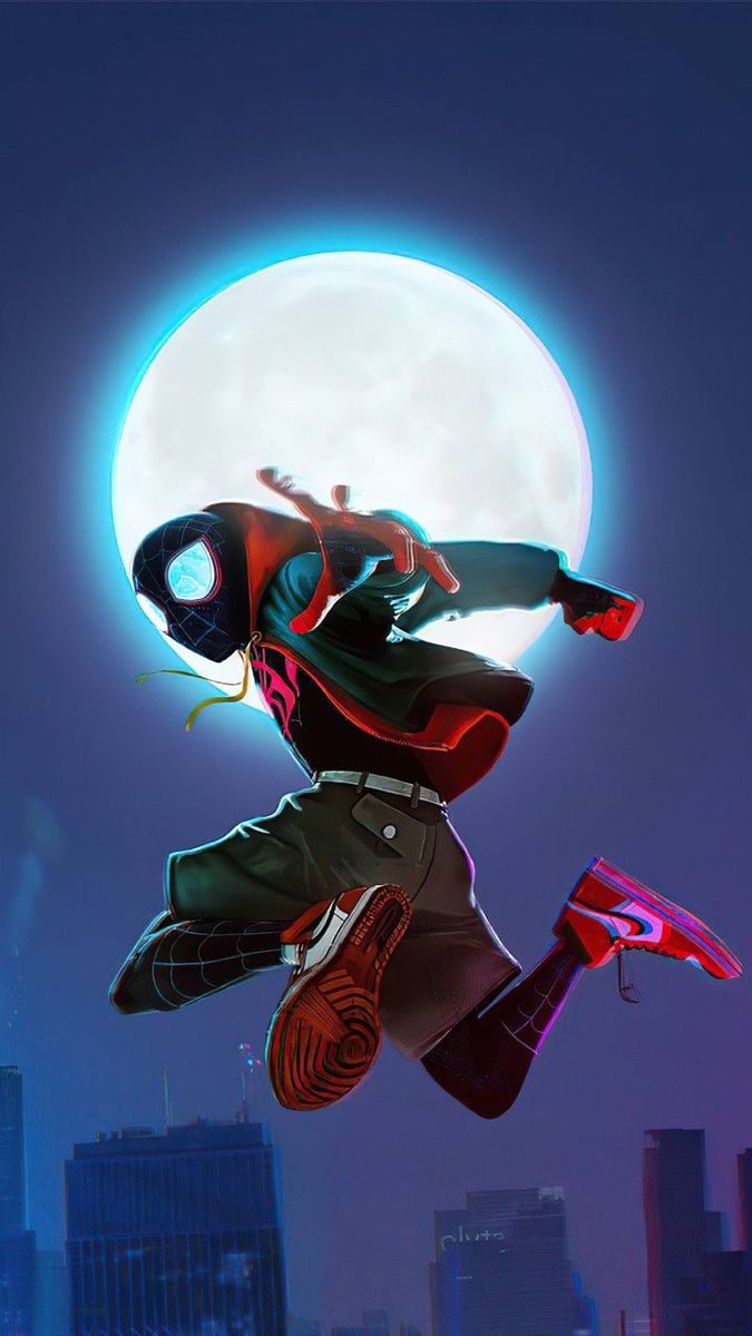 Spiderman Night Moon Wallpaper 4K HD