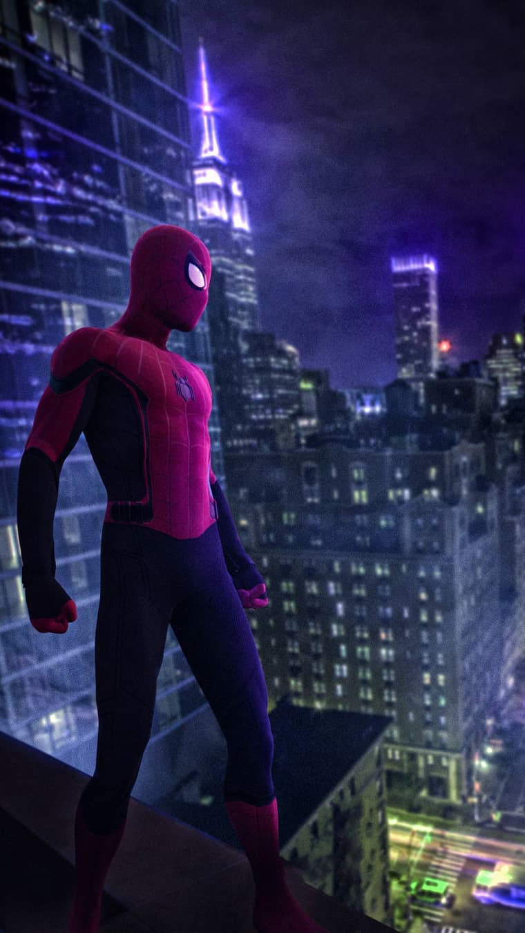 Night City Spiderman IPhone Wallpaper