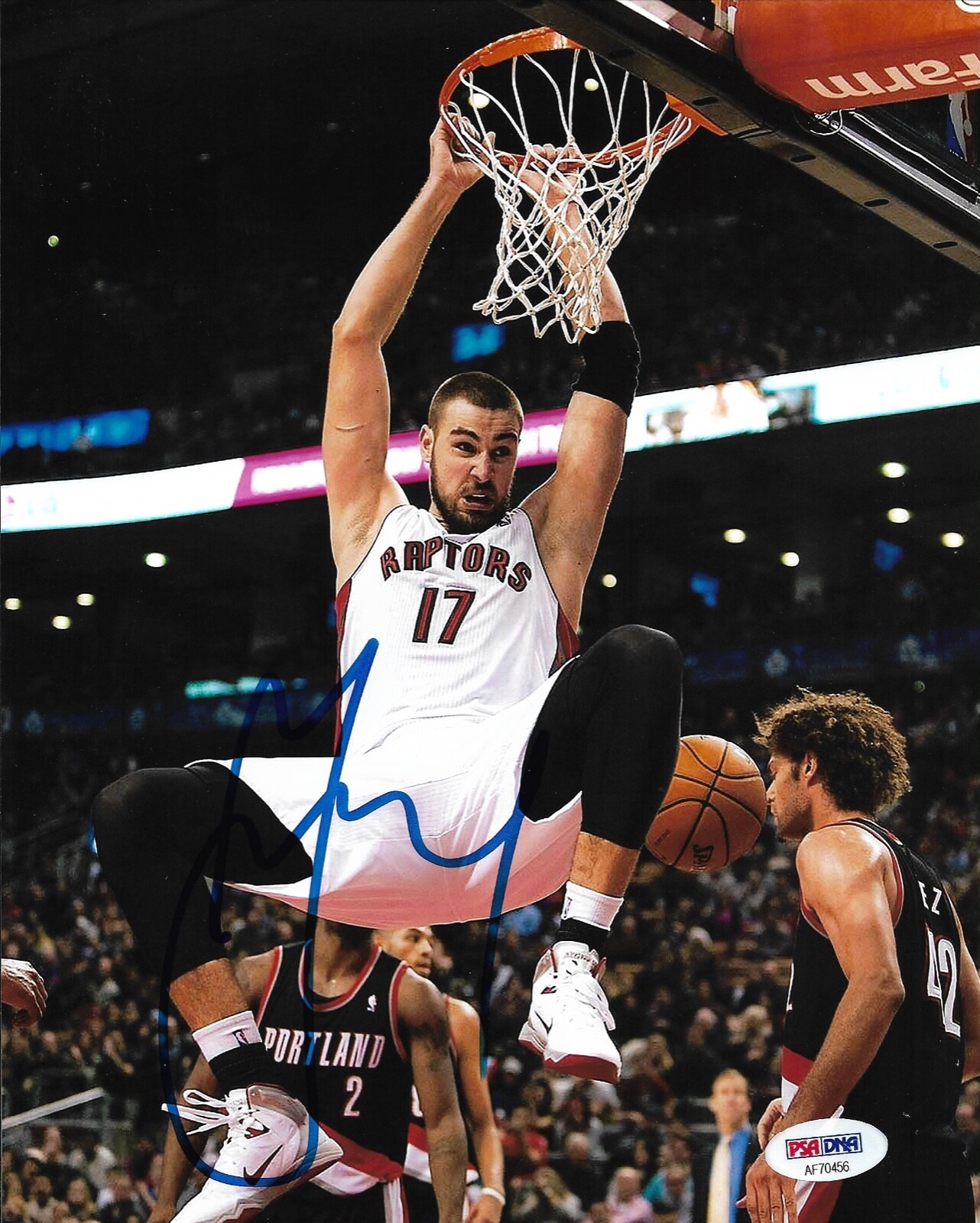 Jonas Valanciunas Toronto Raptors NBA Signed Auto 8x10 Photo PSA DNA COA