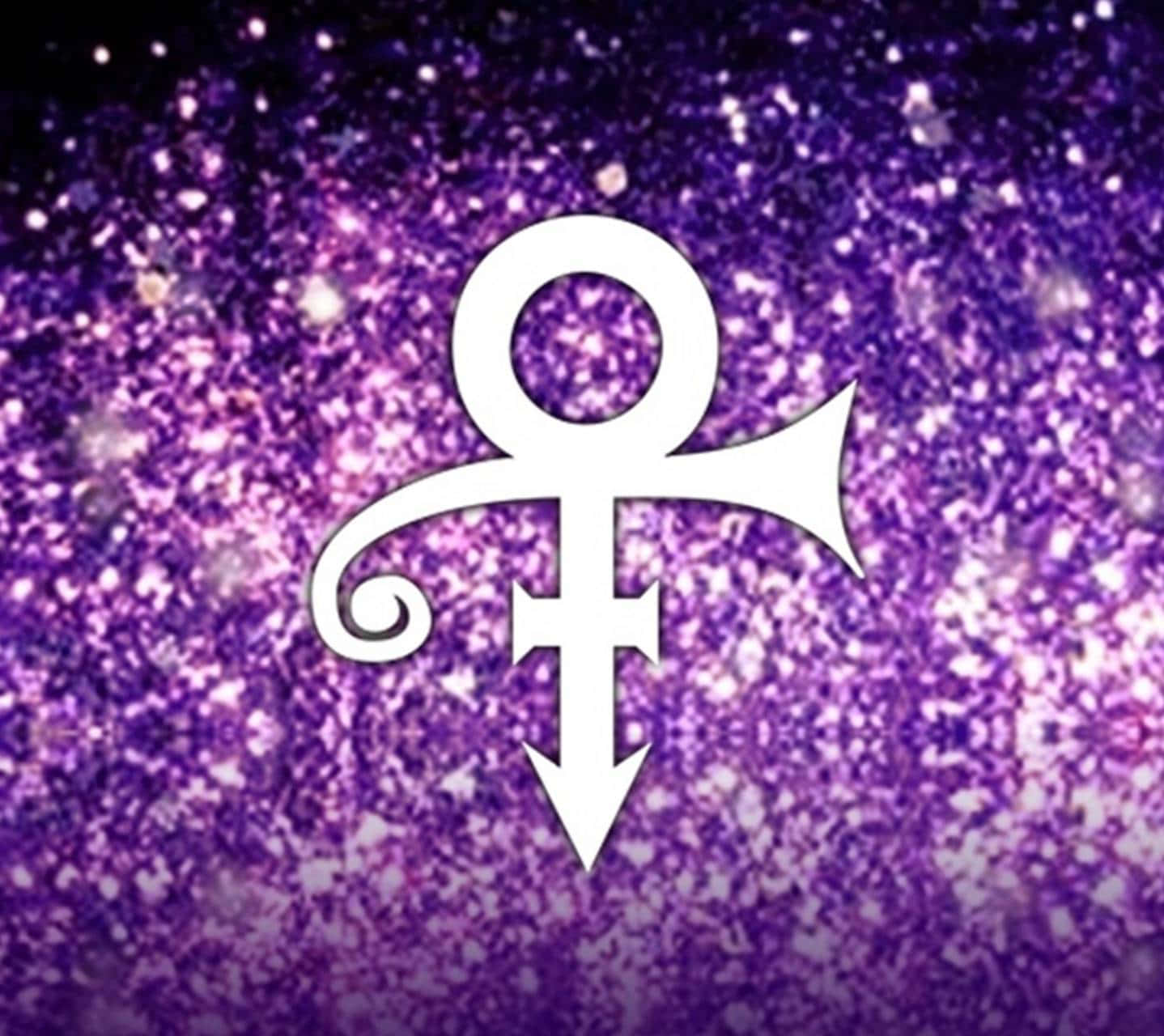 Download Prince Symbol In Purple Glitters Wallpaper
