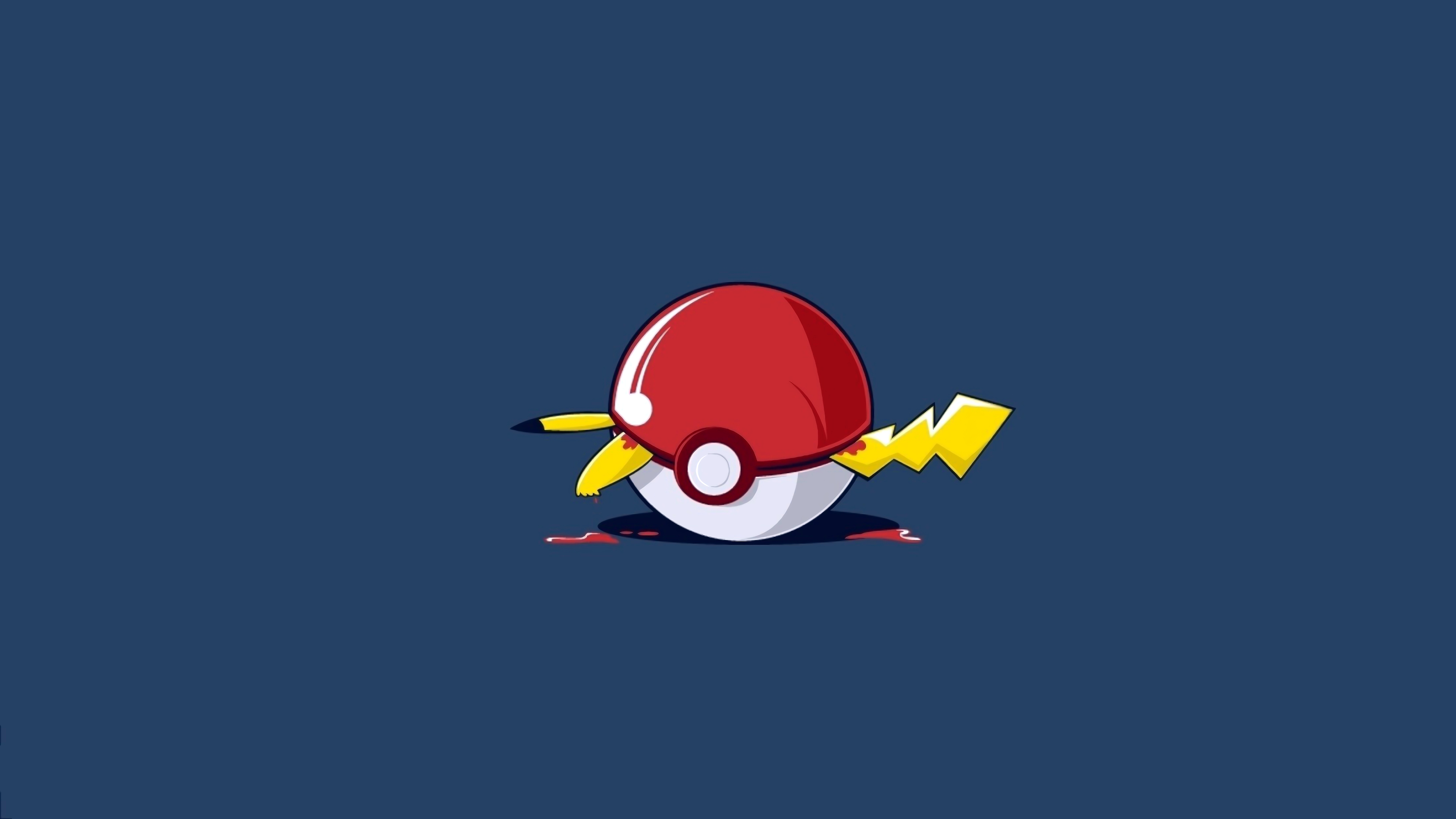 Pokeball Wallpaper 4K, Pikachu, Minimalist