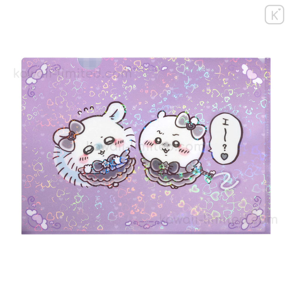 Japan Chiikawa A4 Hologram Clear File & Momonga, Magical Chiikawa Bad Version Bully