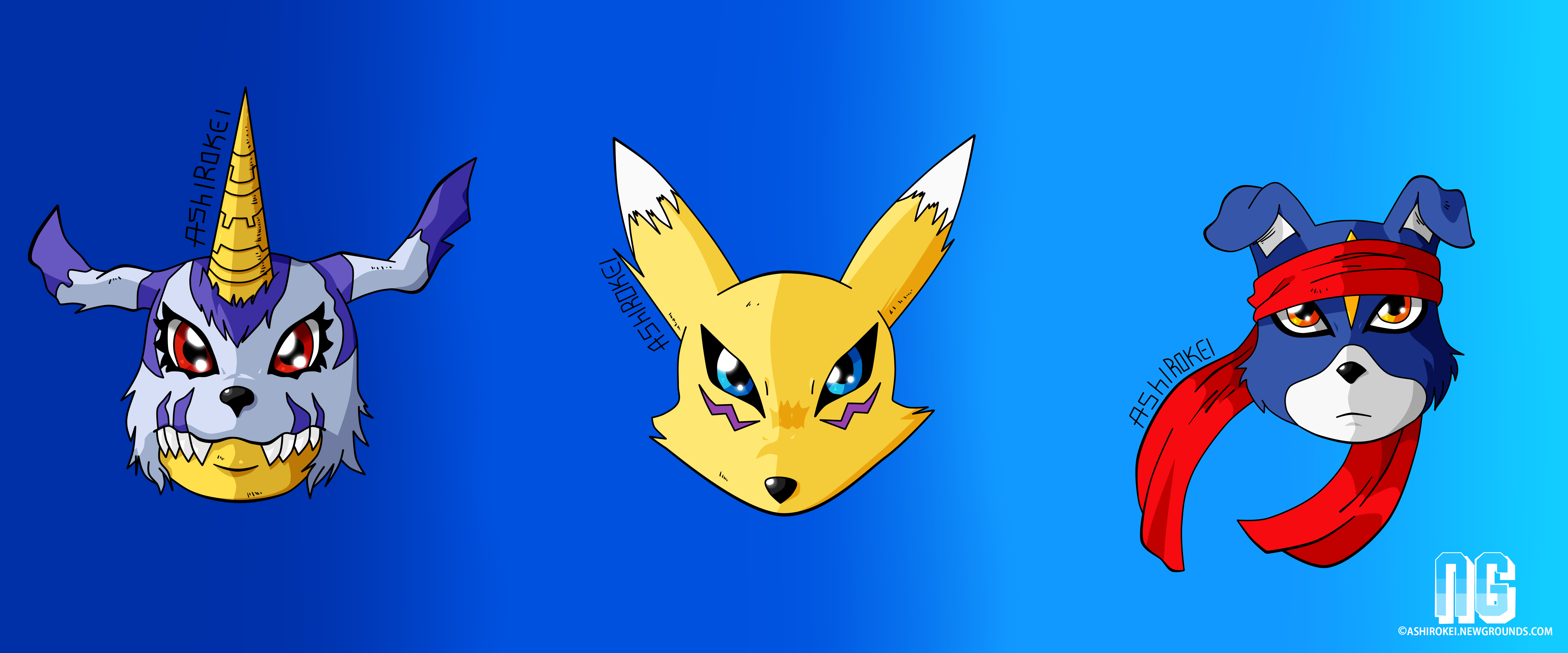 Gabumon, Renamon & Gaomon by AshiroKei on Newgrounds