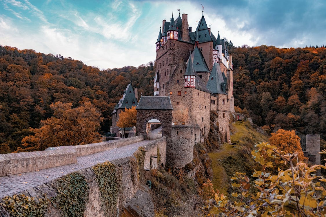 Castle In Autumn Forest, Castle Eltz, Wierschem, Germany · Free