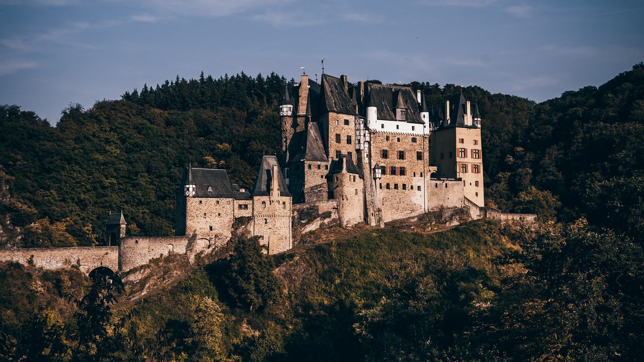 Wallpaper castle, forest, architecture, eltz castle, wierschem, germany hd, picture, image