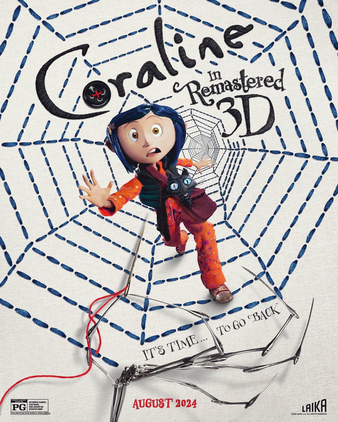 New Poster for the 3D Remaster of 'Coraline', Returning to Theaters August 15 to Celebrate 15th Anniversary