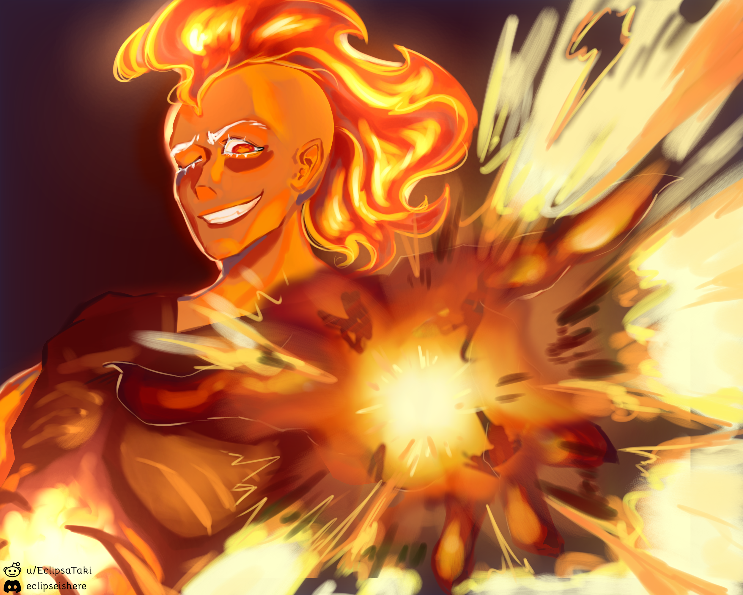 I drew Flame Spirit Cookie because I think that his awesome Mohawk needs some more appreciation