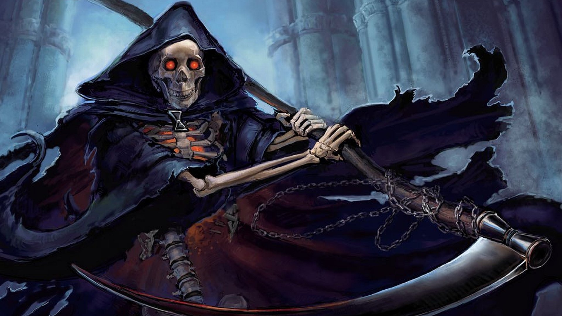 Grim Reaper Shadows: Dark HD Wallpaper of Death's Silent Harvest