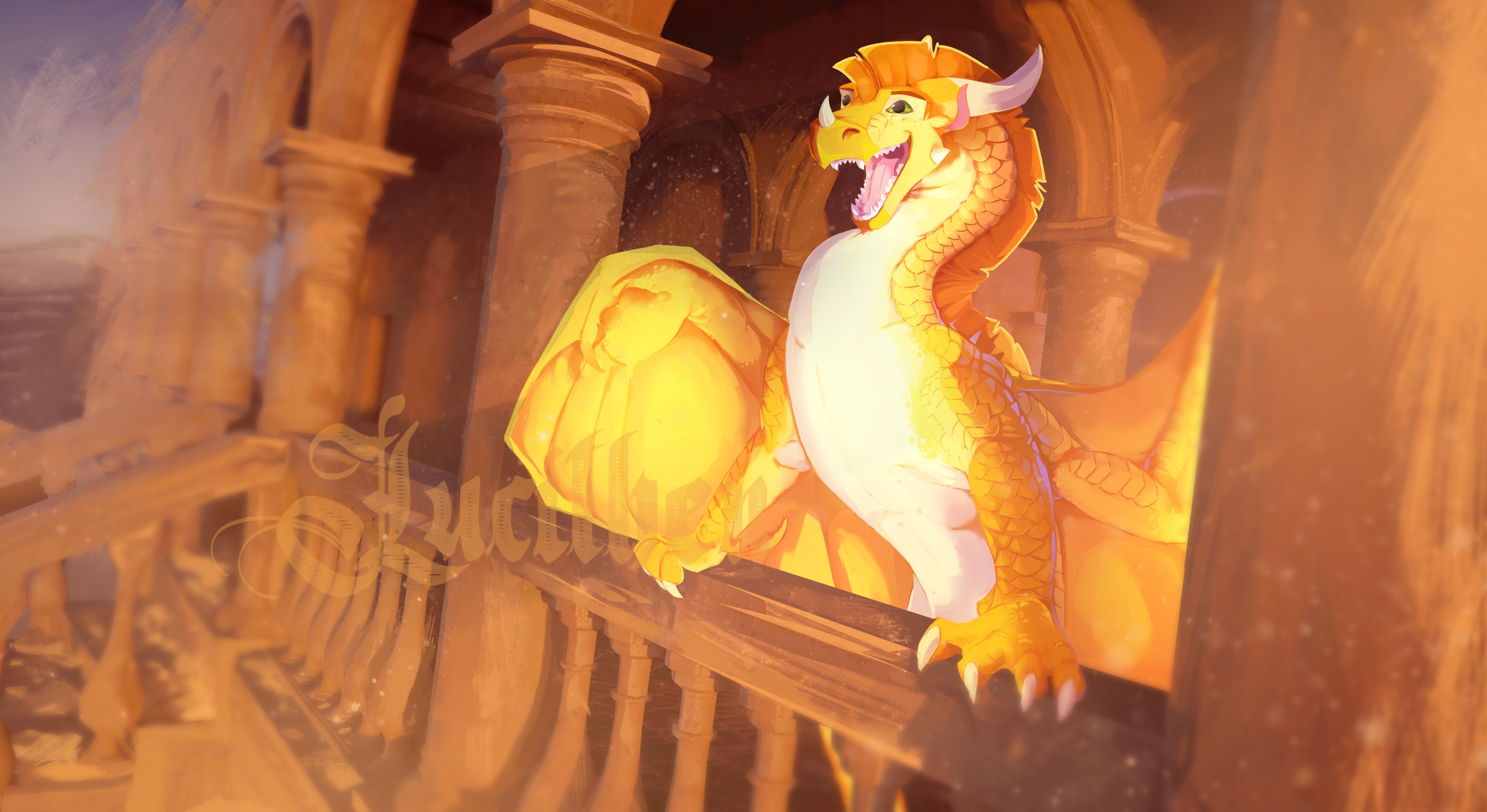 Lucithen. COMMISSIONS CLOSED. and the #Sandwing palace 3D bashing practice in Blender, along with a Sunny paintover! Looking to start taking 3D modeling more seriously