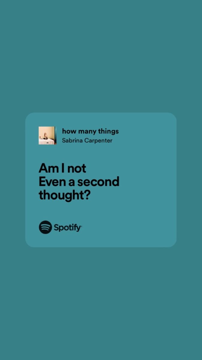 Am I not Even a second thought?