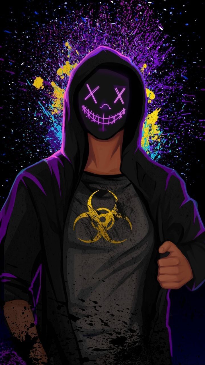 Neon Mask Boy Wallpaper for Homescreen & Lockscreen