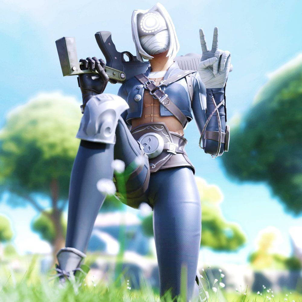 Download Fortnite PFP Focus Outfit Peace Sign Wallpaper