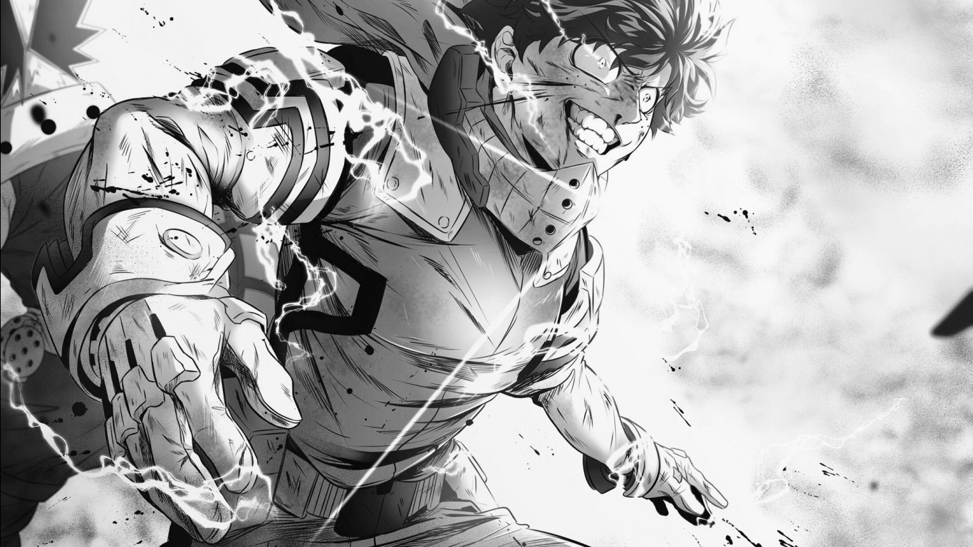 Black And White Izuku Midoriya HD My Hero Academia Wallpaper