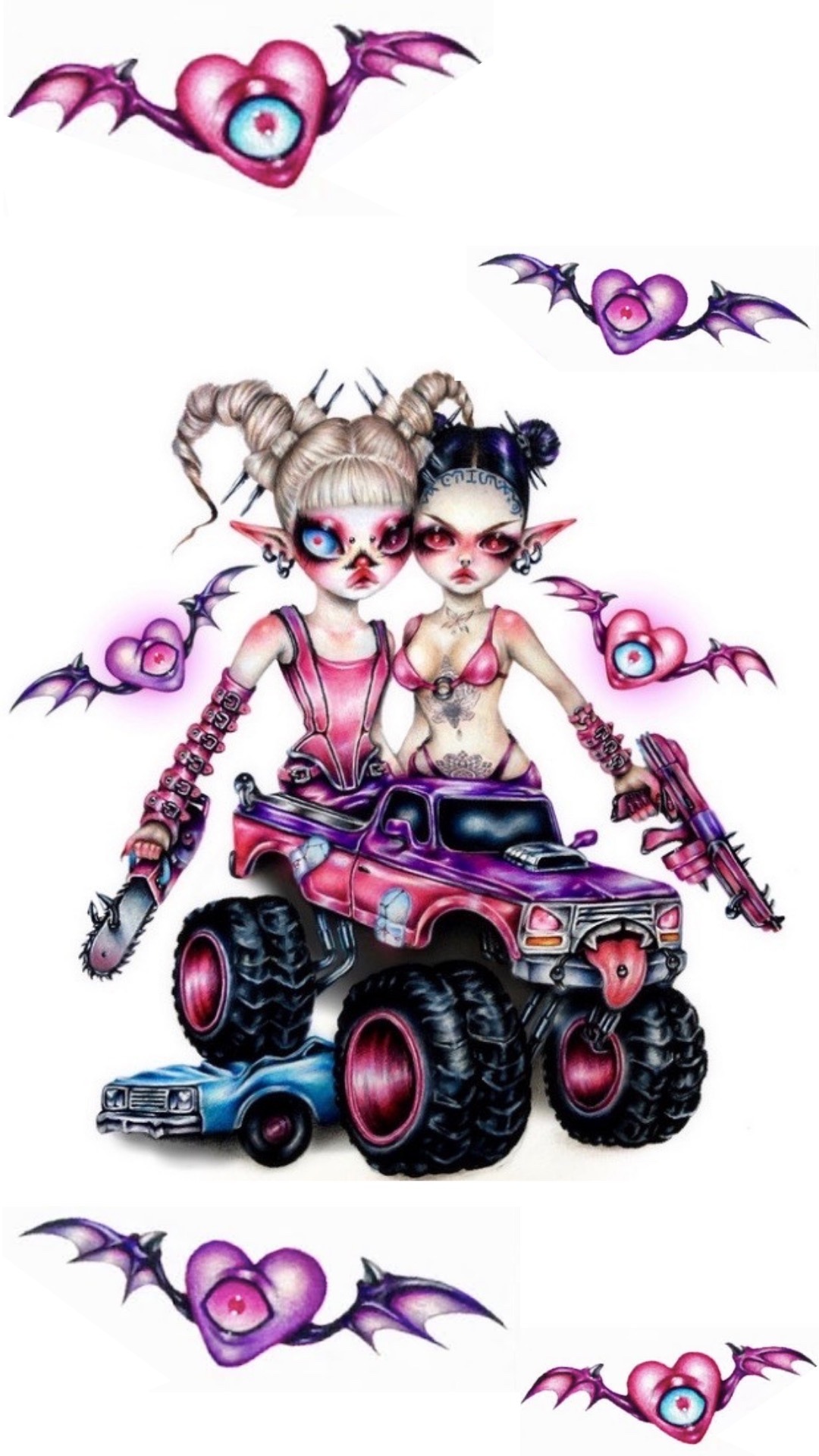 Monster truck Jazmin Bean + Zheani lockscreen