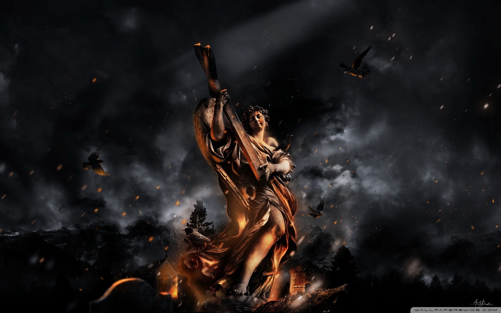 Angel Statue 4K UHD Wallpaper for UltraHD Desktop and TV, Widescreen and UltraWide Display, Smartphone and Tablet Devices