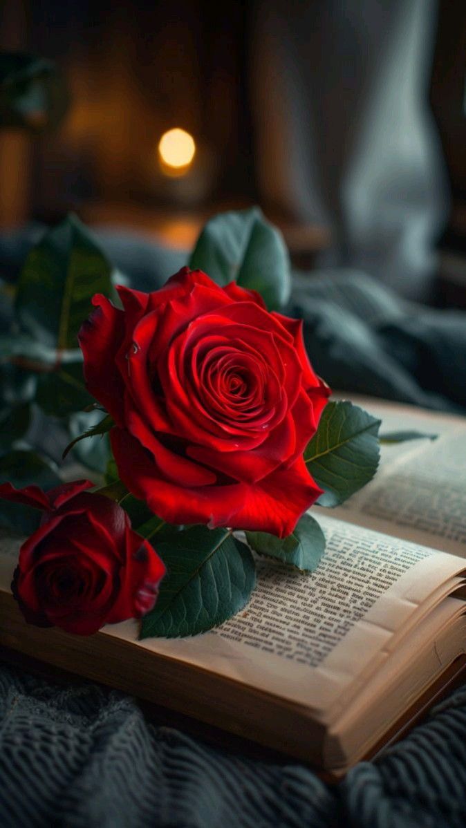 Red Rose on Old Book