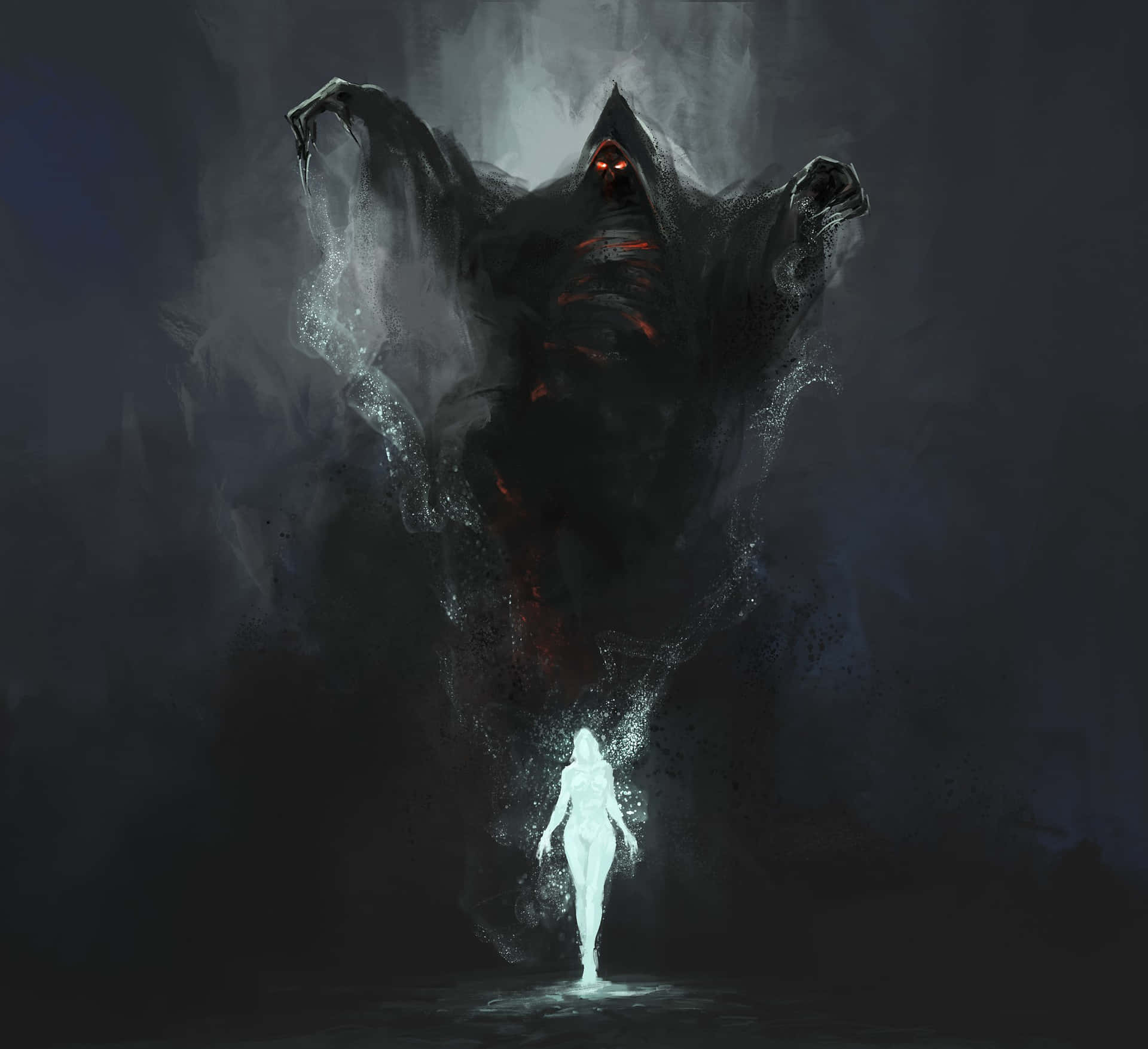 Download Mysterious Dark Spirit Lurking in the Shadows Wallpaper