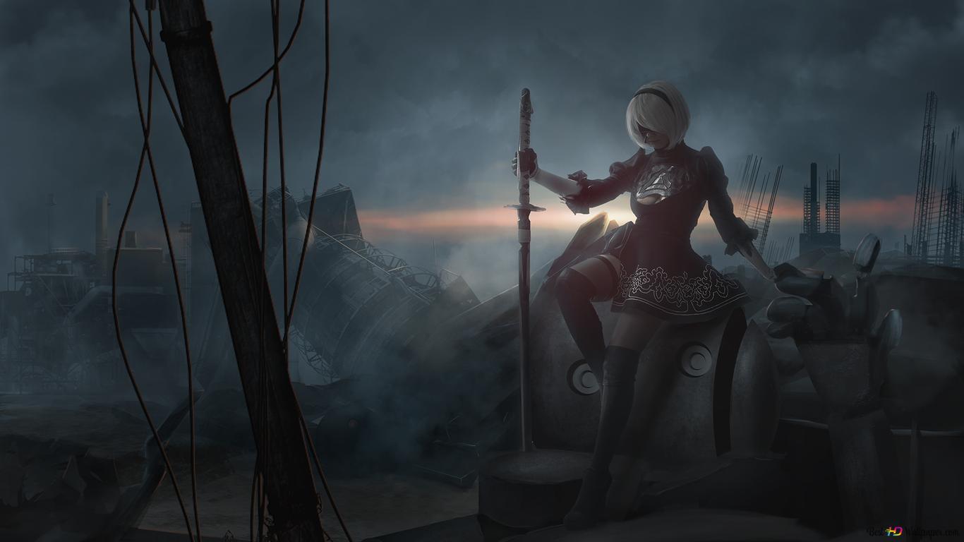 NieR Automata (video game), Dark Spirit Yorha 2B HD wallpaper download