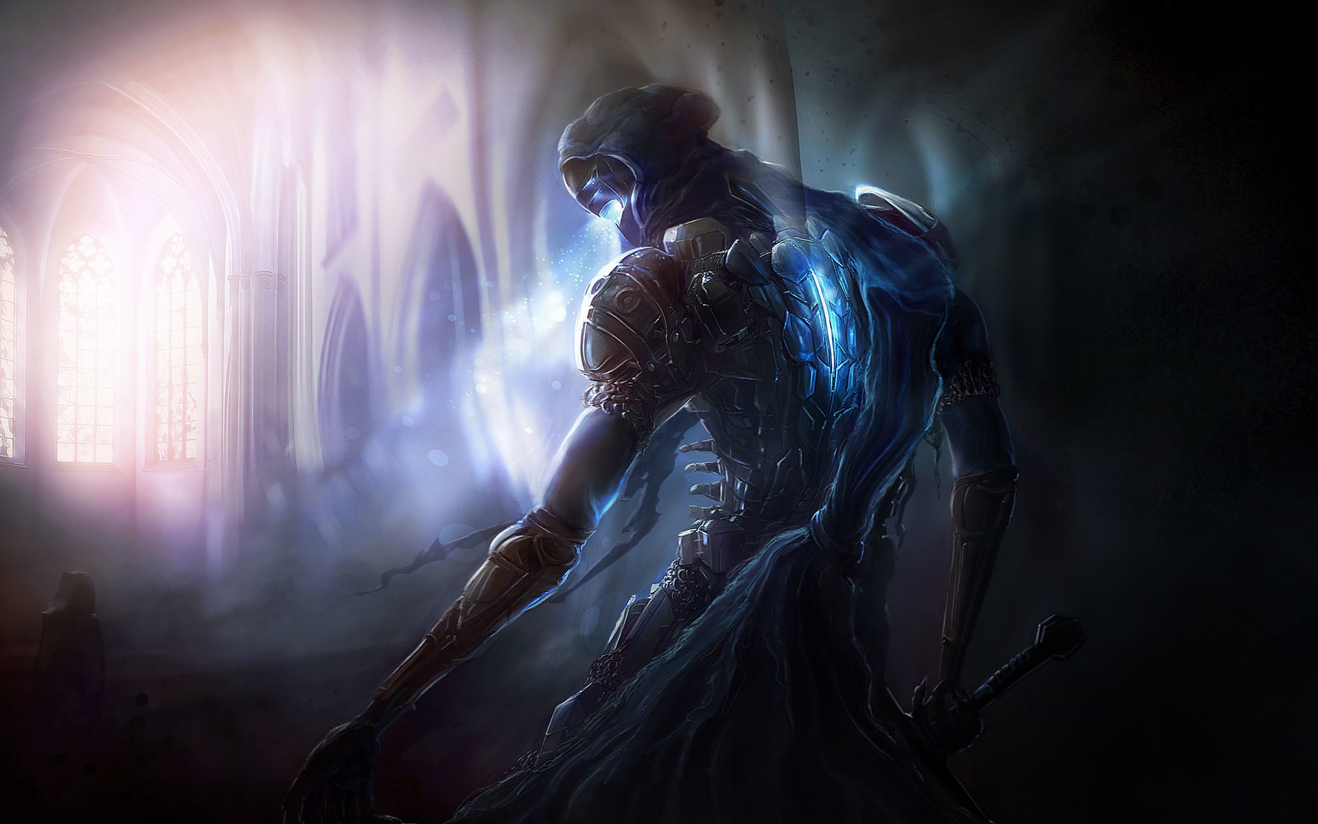 Wallpaper Warrior, Fantasy, Art, Fiction, Dark Souls, Concept Art, Characters, Spirit for mobile and desktop, section фантастика, resolution 1920x1200