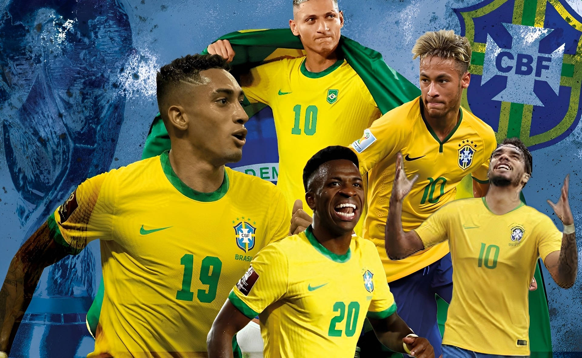 Download Brazil National Football Team Winger Players Wallpaper