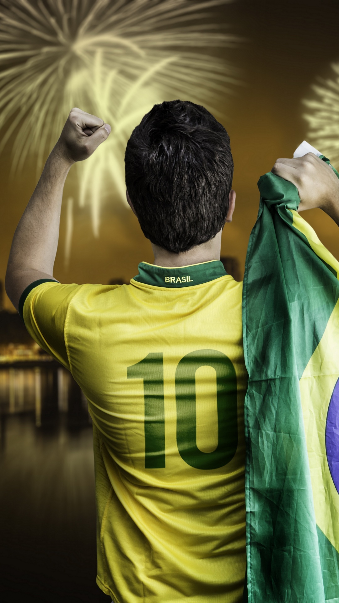 Brazilian Football Player Wallpaper 4K, Fireworks