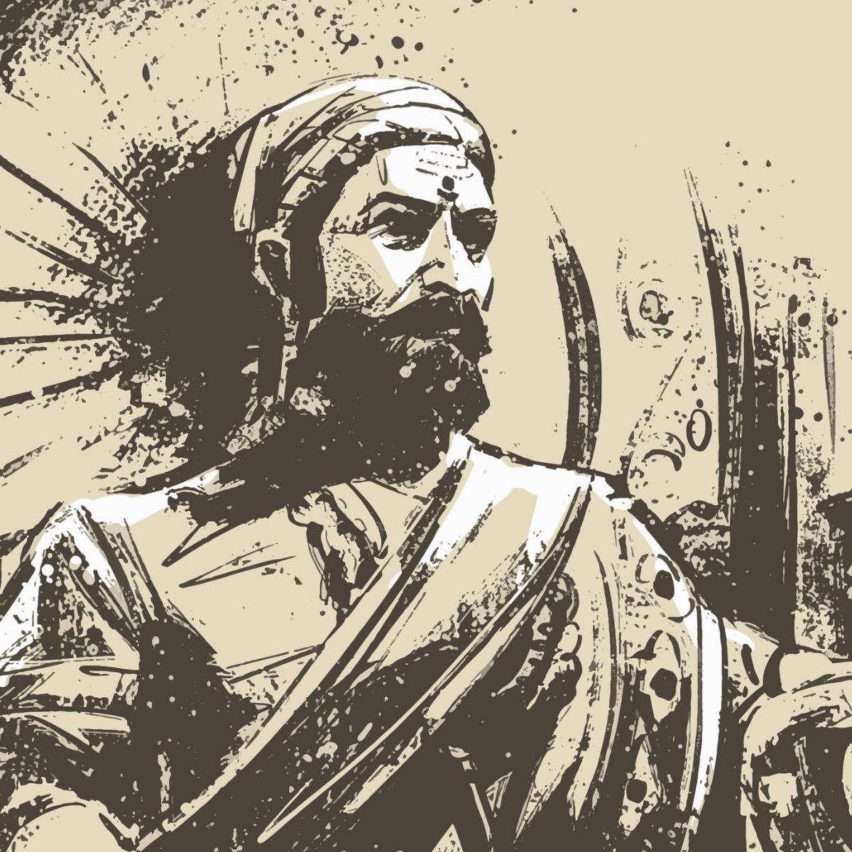 Portrait of Chhatrapati Shivaji Maharaj Wallpaper Mural®